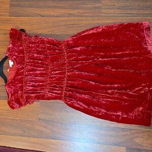 Crewcuts Ruby Red Velvet Dress | Girls Size 12 | EUC / Like New